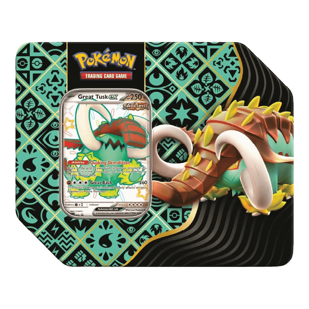 Paldean Fates US Tin — Great Tusk ex